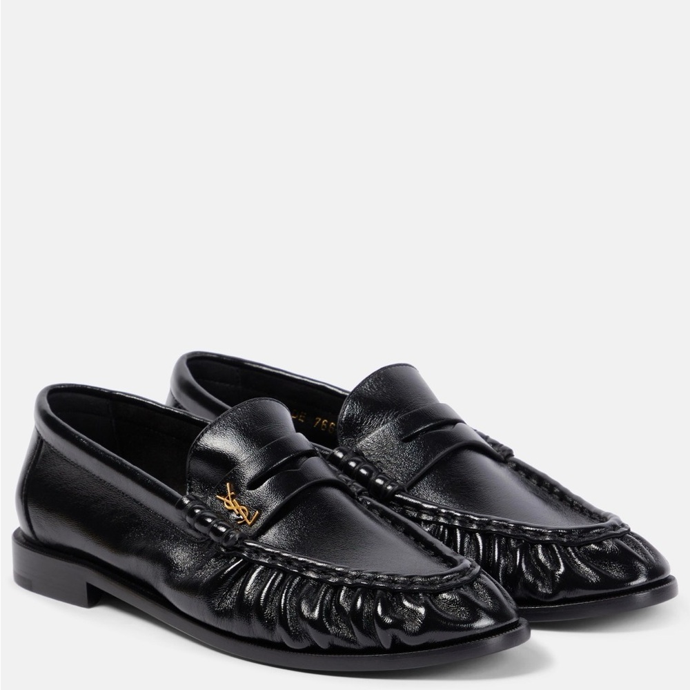 Brand New NBW Saint Laurent Le Loafers with Gold YSL Accent